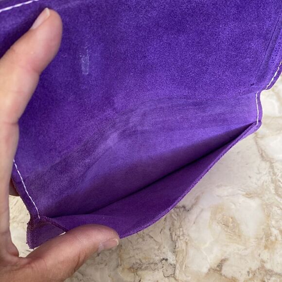 Genuine Suede Leather Handcrafted Chequebook Cover - Picture 6 of 8